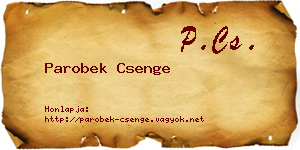 Parobek Csenge névjegykártya